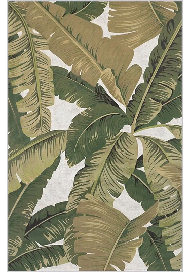 Rovigo Home Dijital Baskı Yıkanabilir Kaymaz Taban Salon Halısı Rvg0529 Yeşil