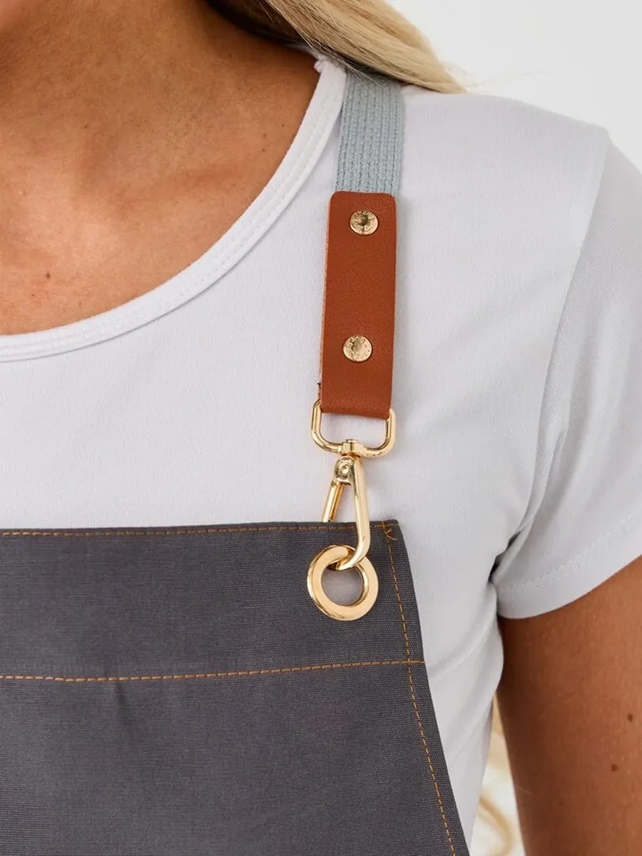 Dadilove Manikür Ve Kuaför Ustaları İçin Mutfak Önlüğü. 199430245 Gri-mavi