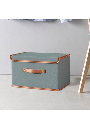 Suntek Yorgan Yastıklar İçin Kapaklı Depolama Kutusu Gri 50 x 35 x 31 CM