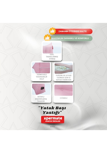 Yatak Başı Yastığı Sırt Ve Bel Destek Yastığı 140 Cm Pembe