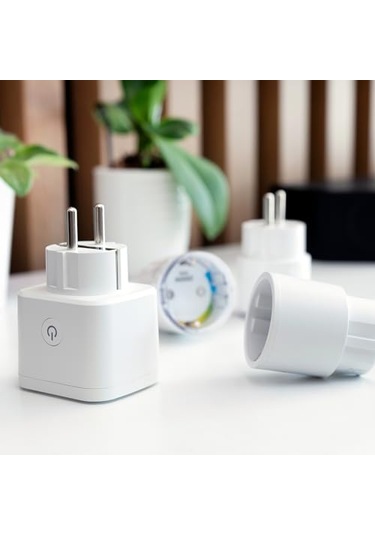 Led Wi-fi Akıllı Priz Uzaktan Telefonla Kontrol Edilebilir 16 Amper Beyaz Tuya, Google Asistant, Amazon Alexa Uyumlu 1