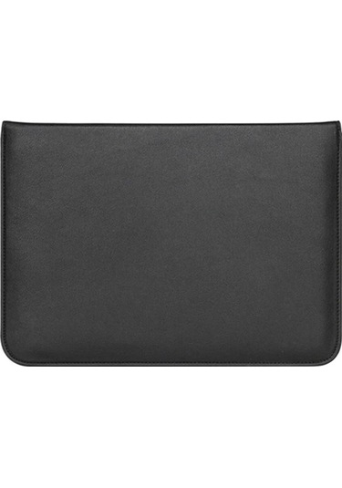 Macbook Pro 14 İnç M3 A2992 A2918 Uyumlu Deri Mıknatıslı Çanta Stantlı Şık Tasarım Siyah