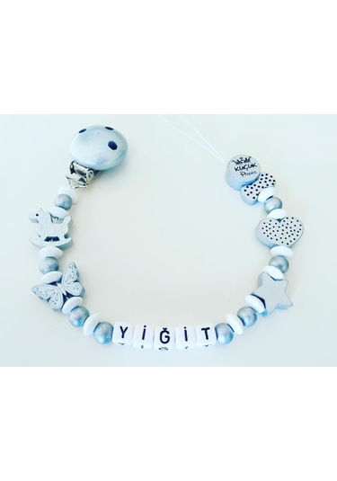 Isimli Emzik Zinciri - Emzik Askısı - Bebek Bez089 Çok Renkli