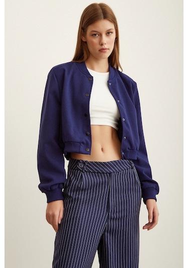 Never More Astarlı Çıt Çıtlı Mont Lacivert