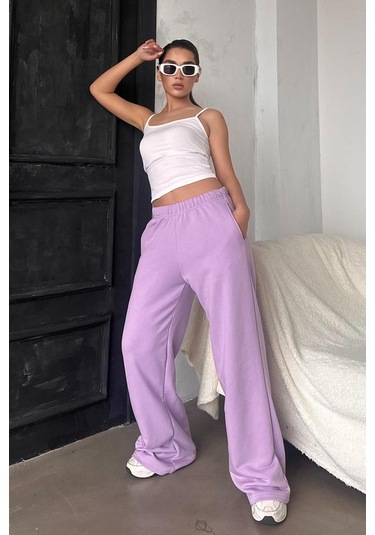 Madmext Lila Bol Paça Kadın Eşofman Altı Mg2279 Lila