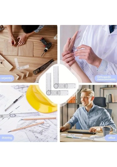 Dream011 1pc Eklem Açı Ölçer Cetvel Multifonksiyonel Pvc Gönye Sanatçılar Ve Öğrenciler İçin 1 Adet