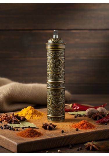 Ludıa Zamak Metal Antik Renk 3 Lü Set Karabiber,kahve,çörek Otu El Değirmeni Öğütücü Grinder S2 Koyu Yeşil