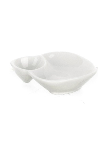 Ultraform Porselen İki Bölmeli Sosluk Std 11x8.5cm Beyaz