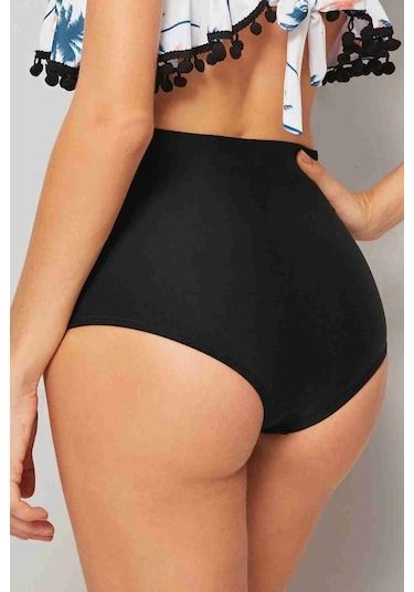 Alpinmoda Önden Büzgülü Yüksek Bel Bikini Altı Ms41866