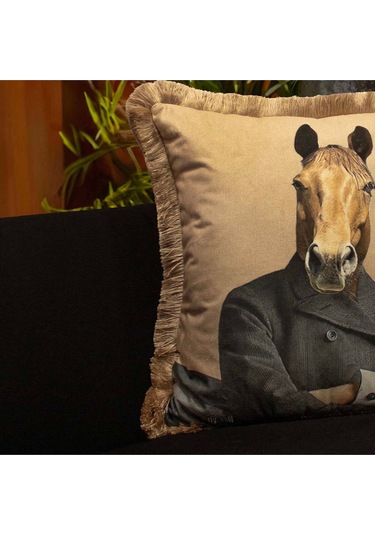 Mr. Horse Kadife Yastık/kırlent Dolgu Boncuk Elyaf Uluslararası Yıkama Ve Solmama Sertifikası Çok Renkli