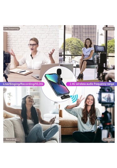 Didadodo Hxsj F18 2.4g Kablosuz Mikrofon - 20m Menzil, Canlı Yayın & Vlog İçin Type-c Bağlantılı, Hızlı Kurulumlu