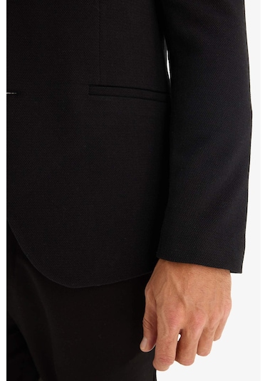 DeFacto Slim Fit Dar Kesim Astarlı Düğmeli Blazer Ceket N0503AZ25SPBK27