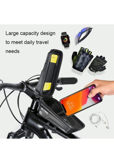 Wıld Man Xt2s 1l Eva Sert Kabuk Dağ Bisikleti Ön Kiriş Çanta Bisiklet Su Geçirmez Telefon Çantası Siyah Siyah