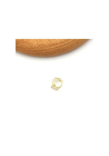 Güler Yüzlü Silver Üç Taş Çiçek Halka Gümüş Tragus Pıercıng 001