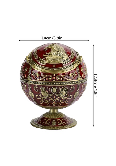 Moveevo Vintage Zinc Alloy Kuş Reliefli Ev Hotel Dekorasyonu Multifonksiyonel Kapaçklı Toprak Küresi Sigara Tepsisi