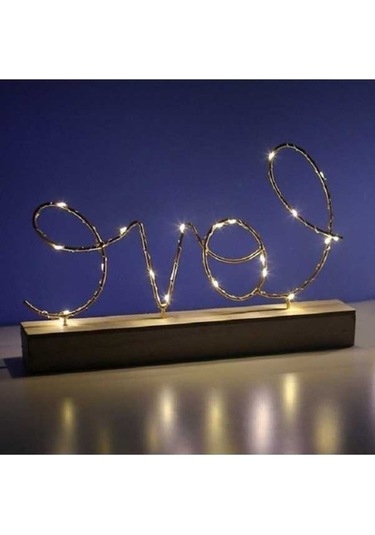 Fastbuy Mini Gece Lambası - Yatak Odası Başucu - Renkli Ahşap Ferforje Lamba Renkli