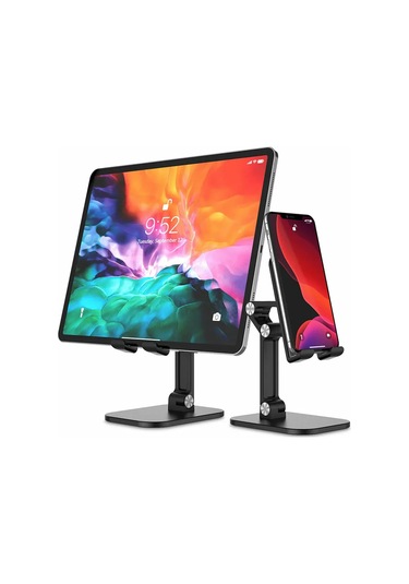 Honmex Alüminyum Telefon Ve Tablet Tutucu - 4 Açı Ayarlanabilir, Taşınabilir, Dürtüye Dayanıklı, Siyah