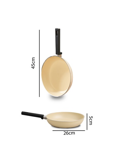 Polochef Seramik Tencere Seti 7 Parça Krem Bej