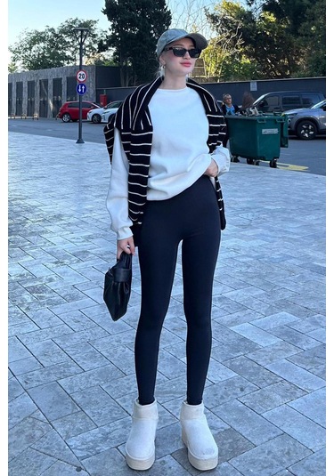 Madmext Boyalı Gri Yüksek Bel Kadın Tayt Mg2230 Boyalı Gri