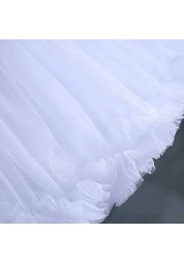 Fastbuy Homyl Kadın Katmanlı Şifon Kombinezon Etek Beyaz, Şık Ve Kabarık Tasarım Beyaz