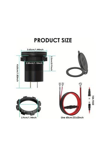 Honeybeeshop Telsiz Qc3 0 Pd3 0 Usb Cift Arayuzlu Hizli Sarj Araba Sarj Aleti Renkli Voltmetre Otomobil Tekne Kamyon Motosiklet