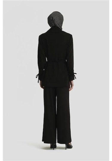 Armine Kordon Ve Çıtçıt Detaylı Takım 24k6902 Siyah Siyah