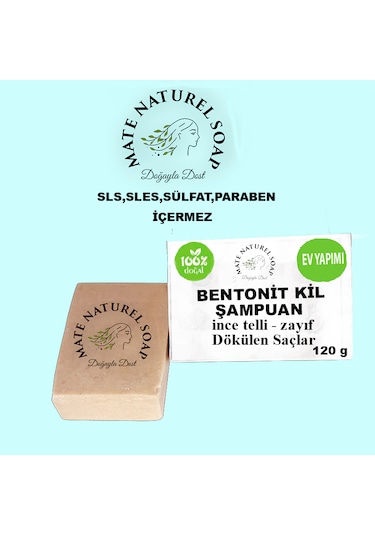 Mate Naturel Doğal Bentonit Kil Katkılı Arındırıcı Şampuan 120 G