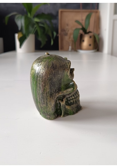 Kurukafa İskelet Mum Yeşil 8 Cm