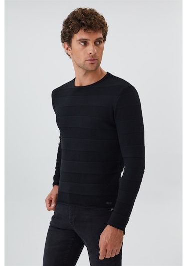 Lee Cooper Holden Erkek O Yaka Kazak Siyah-15458 Siyah