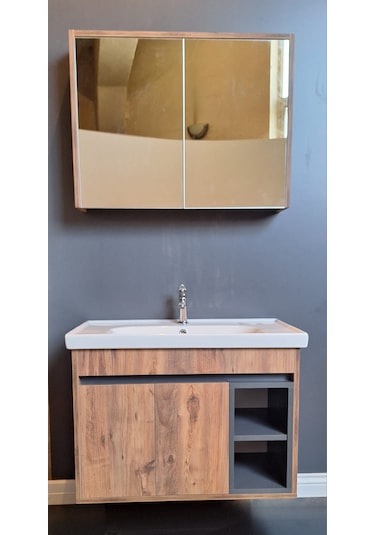 Dehos 65cm Lara Banyo Dolabı Atlantik Çam - Antrasit