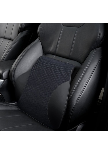 Sones Dört Mevsim Nefes Alabilen Hafızalı Köpük Araba Bel Yastığı Polyester Yastık Siyah