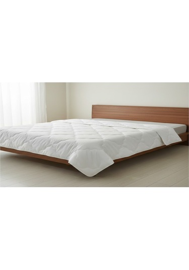 Kapitone Dolgulu Çift Kişilik Yorgan 195x215 Cm Beyaz