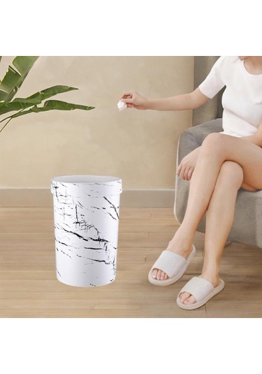 Suntek Çöp Kovası Banyo Oturma Odası 18cmx26cm-beyaz Beyaz