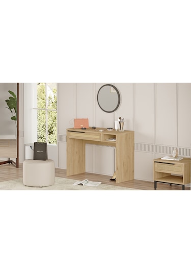 Robin Home Lidya Makyaj Masası Aynalı Çekmeceli Uv Baskı Sepet-jü