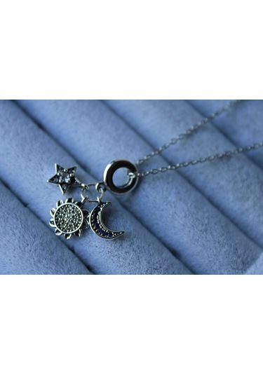 Byantep Galaxy Silver Çelik Kolye Gri