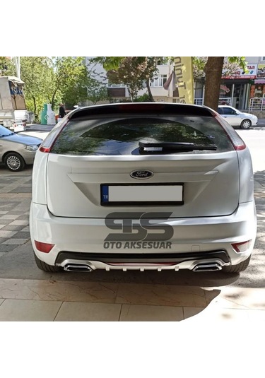 Ford Focus 2 Hb Difüzör Arka Tampon Eki 2 Egzoz Çıkışlı Gri Reflektörlü