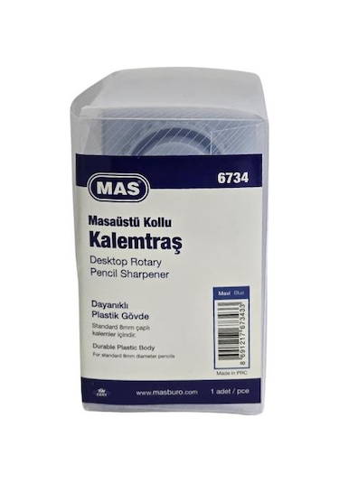 Mas 6734 Masaüstü Kollu Kalemtraş - Mavi