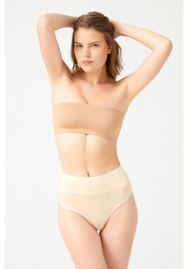 Pamuklu Yüksek Bel Toparlayıcı Kadın Tanga Külot 3'lü Paket Renkli-1 Çok Renkli