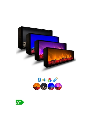 Arif Şömine Dekoratif Elektrikli Yapay Şömine 125x25x15 Cm