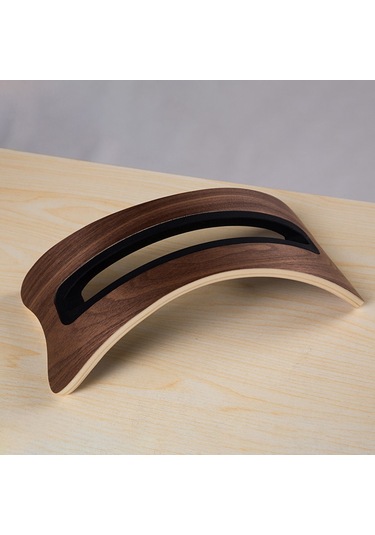 Moveevo Samdı Ahşap Dikey Masaüstü Tutucu,  Macbook Uyumlu Pro İçin Siyah Ceviz Ağacı, Kaymazlı Silikon Tasarım, Masraf Alanı Tasarrufu