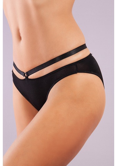 Golshan Gorbus Mini Slip, Kadın Micro Bel Şeritli Siyah Renkli Külot Çok Renkli