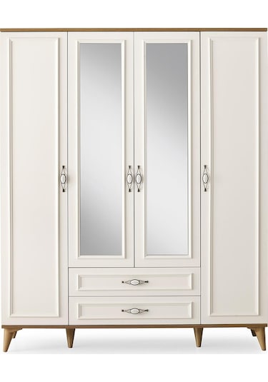 Irmak 4 Kapılı 2 Çekmeceli Gardrop Elbise Dolabı 160x48x195cm 001 Irmak 4 Kapılı 2 Çekmeceli Gardrop Elbise Dolabı 160x48x195cm 001