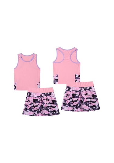 2 Adet Çocuk Kız Tenis Takım Elbise Yuvarlak Boyun Kolsuz Racer Geri Tişört Üst Dahili Şort Etek Seti Koşu Spor Salonu Tenis Golf Pembe 2 Adet Çocuk Kız Tenis Takım Elbise Yuvarlak Boyun Kolsuz Racer Geri Tişört Üst Dahili Şort Etek Seti Koşu Spor Salonu Tenis Golf Pembe