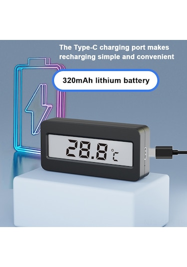 Maiyame Akvaryum Su Sıcaklık Ölçerü - Yüksek Hassasiyetli Sensörlü, Lcd Ekranlı, Alarma Sahip, T2-a Parıltı Versiyonu, 320mah Li-pil İçeren