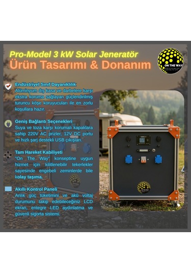 Otw Pro-model 3000w Mobil Güç İstasyonu Lifepo4 Bataryalı Solar Jeneratör
