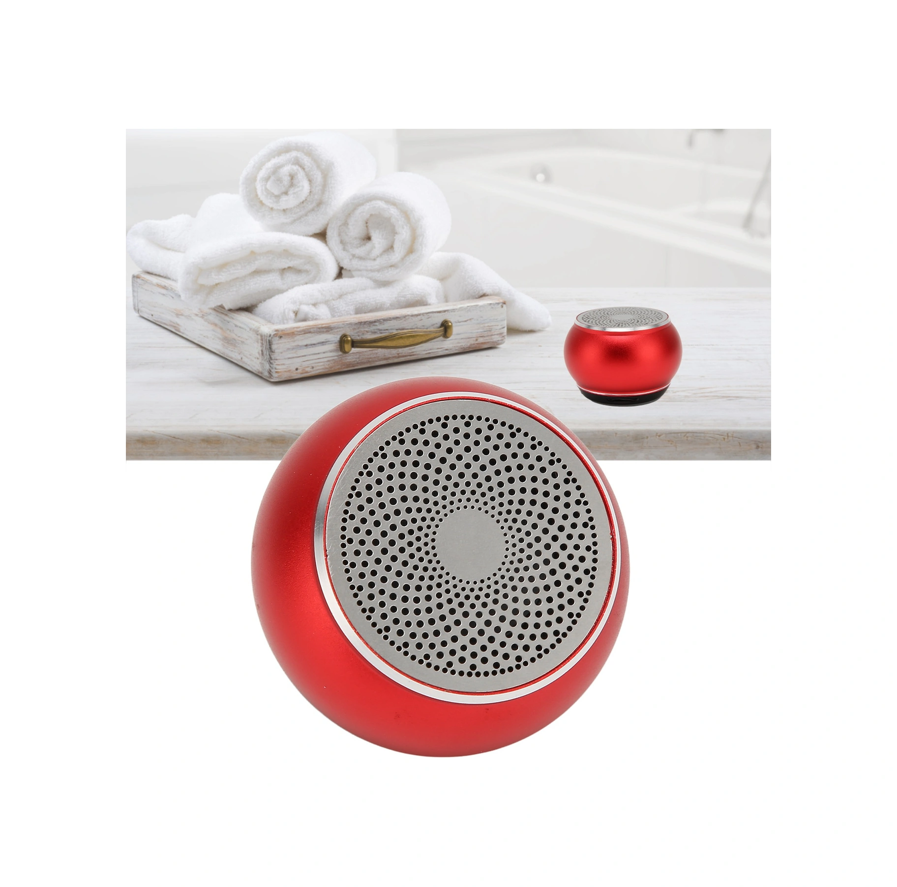 Shineyee Alüminyum Mini Bluetooth Hoparlör V5.0 - Ip67 Su Geçirmez, 30 Ft Kablosuz Bağlantı, Elsiz Arama, 2-3 Saat Çalma Süresi, Outdoor Aktivitelere Uygun Kırmızı