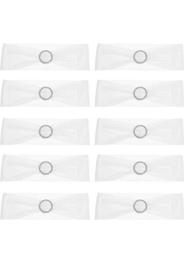 Flybuy 10 Adet Esnek Sandalye Kılıfı Kurdele - Düğün, Parti Dekorasyonu İçin 7 Renk Seçeneği Diğer