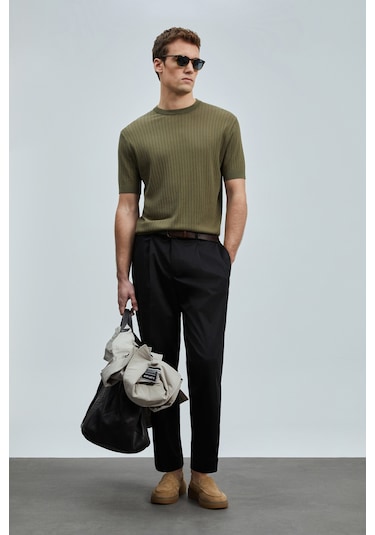 Lufian Spear Erkek Pamuklu Kazak Yeşil Yeşil 111090097100600 Yeşil