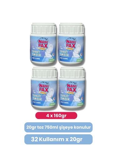 Tuvalet & Klozet Temizlik Tozu Ekonomik Bebek Boy 4 X 160gr