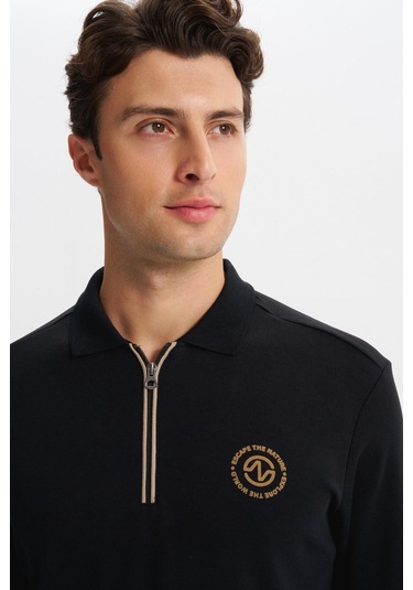 Arma Erkek Slim Fit Fermuarlı Polo Yaka Sweatshirt İnce Modal Pamuk Elastan Karışımlı Örme İnterlok Kumaş K30554989102 Siyah Arma Erkek Slim Fit Fermuarlı Polo Yaka Sweatshirt İnce Modal Pamuk Elastan Karışımlı Örme İnterlok Kumaş K30554989102 Siyah